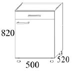 Szafka kuchenna stojąca MKS15 50x52x82h